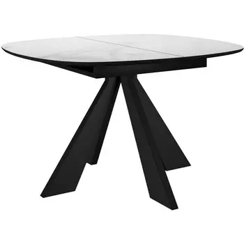 Стол DikLine SKK110 Керамика Белый мрамор/подстолье черное/опоры черные (2 уп.) 00-00070098 Dikline