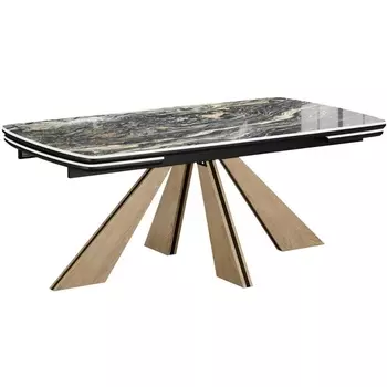 Стол DikLine SKP180 Керамика Amadeus/подстолье черное/опоры дуб монтана (2 уп.) 00-00070118 Dikline