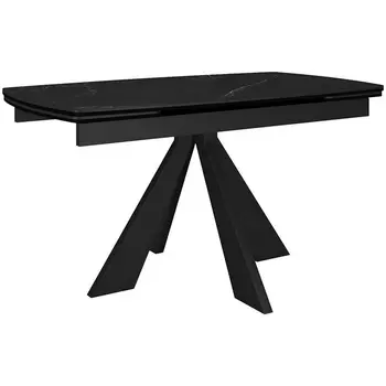 Стол DikLine SKU120 Керамика Черный мрамор,подстолье черное,опоры черные Dikline