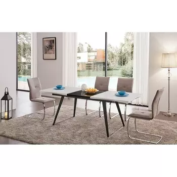 Стол DT-93 белый/черный ESF black/white