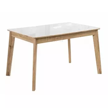 Стеклянный стол Woodville Арья белый / дуб монтана 462109