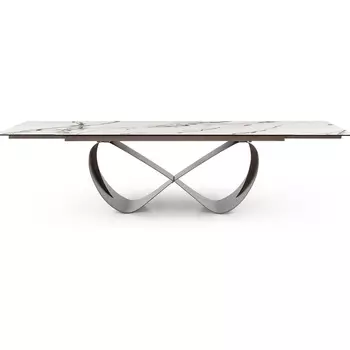 Стол ESF DT9305CI (200-300) белый керамика KL-188/золотая пудра/Керамика,Металл