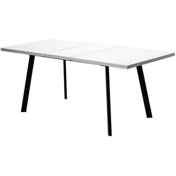 Стол ФИН 140 Белый, стекло/ Черный каркас М-City M-City