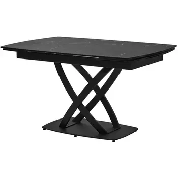 Стол FOGGIA 140 KL-116 Черный мрамор матовый, итальянская керамика/ черный каркас М-City M-City
