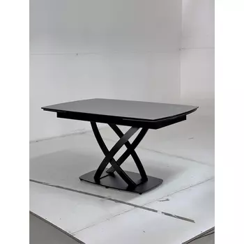 Стол FOGGIA 140 KL-136 Серый мрамор матовый, итальянская керамика/ черный каркас М-City M-City