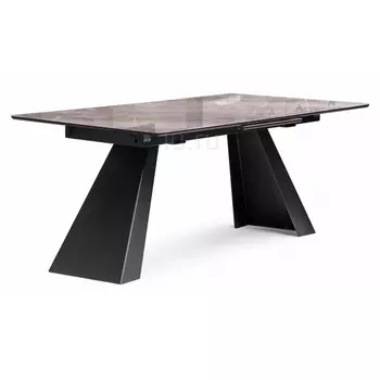 Стеклянный стол Woodville Стиг карелия / черный 474323