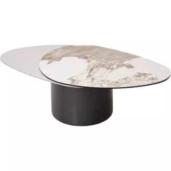 Стол кофейный NIKLAS PANDORA керамика на стекле и окрашенный МДФ/ темно-серый МДФ каркас ®DISAUR (арт.626M05804) M-City