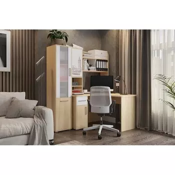 Стол компьютерный Лайт К1, цвет дуб сонома/белый Mebelson (арт.СК1Лайт.1623)