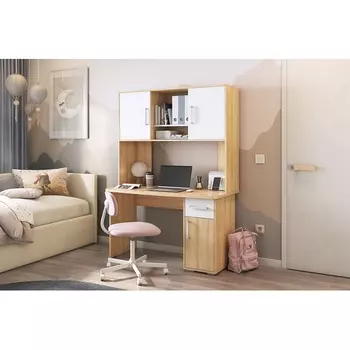 Стол компьютерный Лайт К2, цвет дуб сонома/белый Mebelson (арт.СК2Лайт.1623)