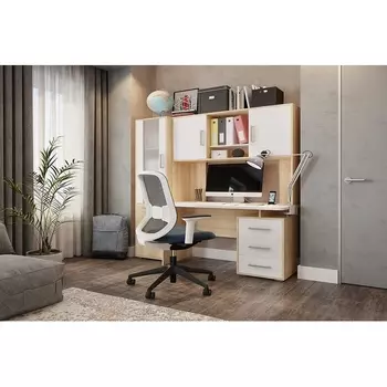 Стол компьютерный Лайт К3, цвет дуб сонома/белый Mebelson (арт.СК3Лайт.1623)