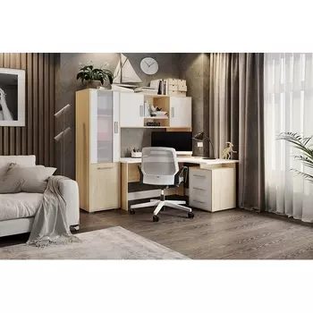 Стол компьютерный Лайт К4, цвет дуб сонома/белый Mebelson (арт.СК4Лайт.1623)