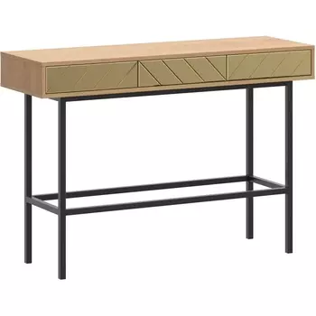 Стол консольный Boho ОГОГО (арт.769653), (ЛДСП,Металл,Зеркало/Дуб Корбридж,Золотой) ОГОГО Обстановочка!