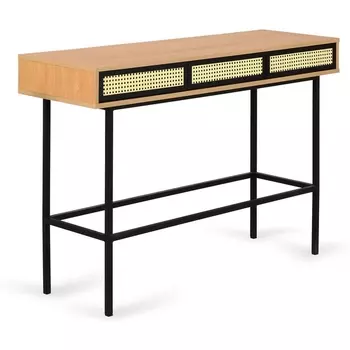 Стол консольный Boho ОГОГО (арт.787119), (Ротанг,ЛДСП,Металл/Дуб Корбридж) ОГОГО Обстановочка!