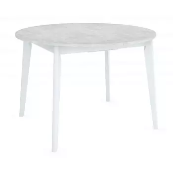 Стол круглый раскладной 110-140x110x76см, Бетон лайт, белый Bradex Home Oslo FR 0834