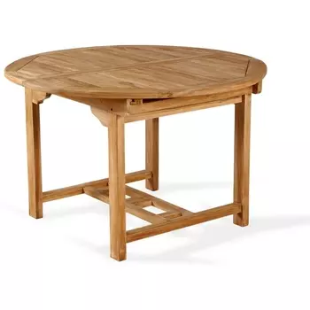 Стол круглый раздвижной Nairobi (Массив тика/Бежевый) ОГОГО Обстановочка! арт.889243