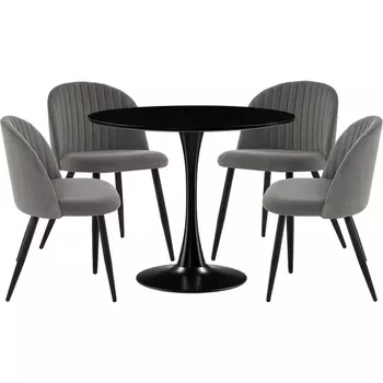 Стол кухонный Woodville Аринай dark gray / black