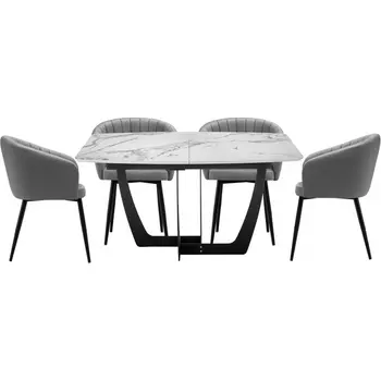 Стол кухонный Woodville Аунге velutto 32 / белый мрамор / графит