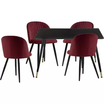 Стол кухонный Woodville Cельда black / wine red