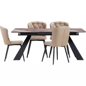 Стол кухонный Woodville Гернаис velutto 05 / карелия / черный