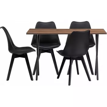 Стол кухонный Woodville Хандис дуб делано темный / черный