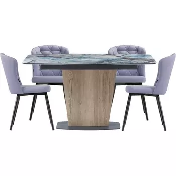 Стол кухонный Woodville Хуро velutto 49 / магеллан / галифакс натуральный / графит