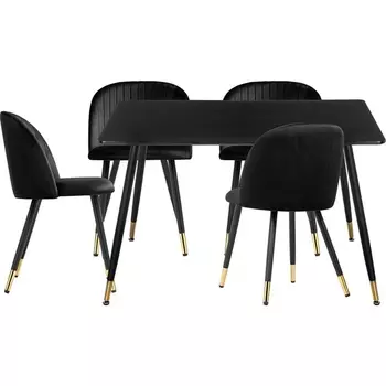 Стол кухонный Woodville Миано black / gold