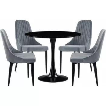 Стол кухонный Woodville Телма gray / black