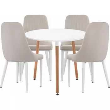 Стол кухонный Woodville Уин 80 white / beige