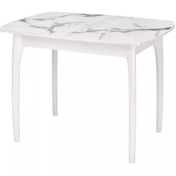 Стол М15 мрамор белый глянец optiwhite/опоры белые Dikline 00-00060826