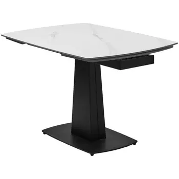 Стол M-City BALDE 140 MATT WHITE MARBLE SOLID CERAMIC / BLACK