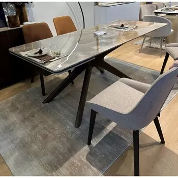 Стол M-City EDER 160 GLOSS AMBER JADE SOLID CERAMIC / Орех