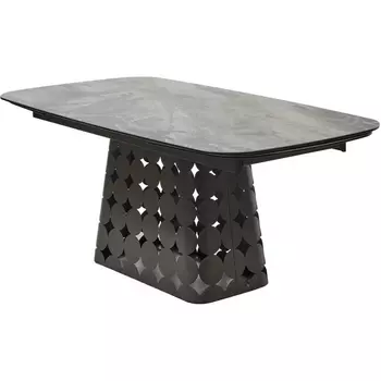 Стол M-City MAGNUS 180 KL-80 Серый мрамор, итальянская керамика / Темно-серый каркас