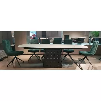 Стол M-City MAGNUS 180 TL-102 Бежевый мрамор, испанская керамика / Шоколадное золото каркас