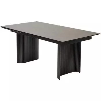 Стол M-City RAGNAR 180 цвет 1697 Коричневая кожа, керамика / Темно-серый каркас