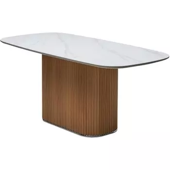 Стол M-City TAMPA 180 цвет БЕЛЫЙ МРАМОР M326, керамика / Каркас OAK