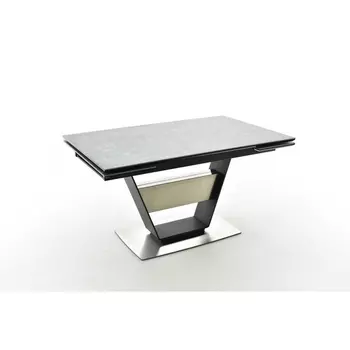 Стол Мальта, Кераморанит, Черный матовый муар/Bayona grey, 101268 Аврора