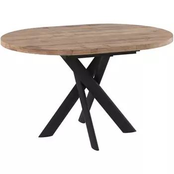 Стол МАМАДОМА Рональдо D100, Дуб Веллингтон/черный