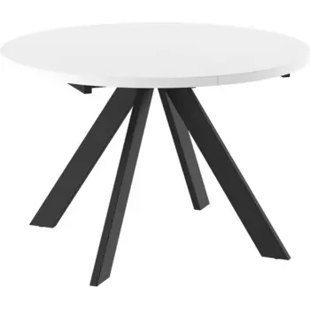 Стол МАМАДОМА Рондо D120, Белый Маттелюкс/Чёрный