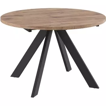 Стол МАМАДОМА Рондо D120, Дуб Веллингтон/Чёрный