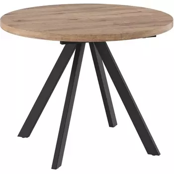 Стол МАМАДОМА Рондо М D100, Дуб Веллингтон/черный