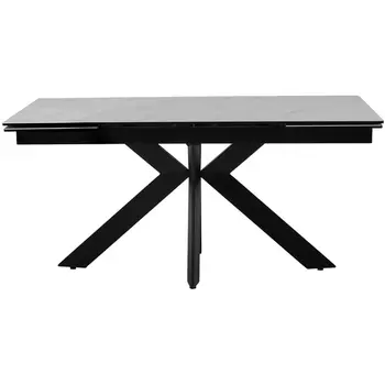 Стол MARBLES KL-99 Белый мрамор матовый, итальянская керамика/ черный каркас M-City 614M04920