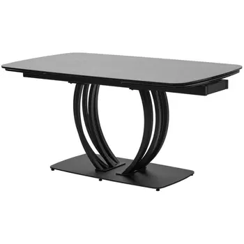 Стол MATERA 160 KL-136 Серый мрамор матовый, итальянская керамика/ черный каркас М-City M-City