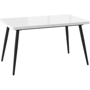 Стол Мебвилл Вояж 140, Белый Оптивайт/Чёрный