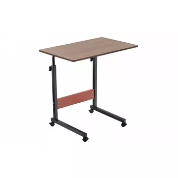 Стол многофункциональный на колесах, 60x40 см, «РОЛЛ», ножки, регул.высота, мдф, металл, тёмн. дерево, черный Bradex Home РОЛЛ TD 0731
