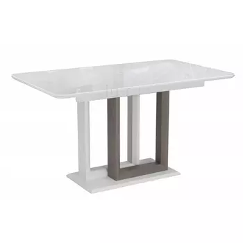 Стол на тумбе Woodville Санса 140 белая шагрень / грей 462118