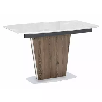 Стол на тумбе лиственница / пластина белая белый Woodville Теон 462114