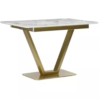 Стол на тумбе Woodville Бугун белый / золото 500006