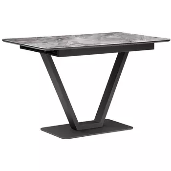 Стол на тумбе Woodville Бугун мрамор серый / черный 500005