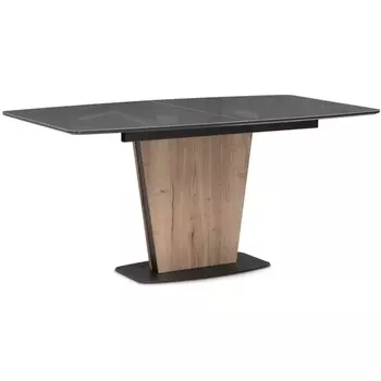 Стол на тумбе Woodville Теон 160(200)х90х76 графит / дуб галифакс 532378