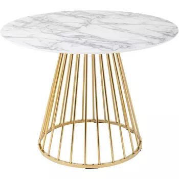 Стол обеденный Stool Group Ливерпуль 110*110 белый мрамор УТ000036112